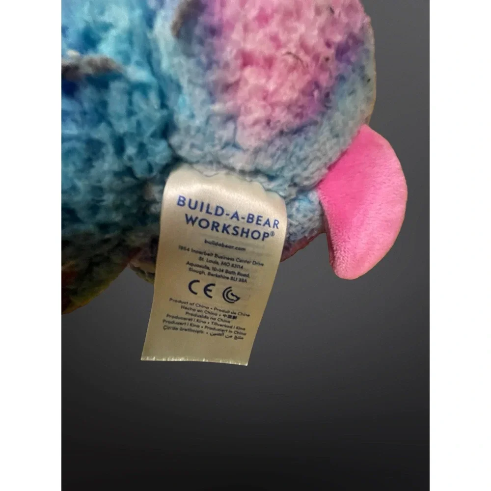 Build-A-Bear Workshop Pink Blue Purple Tie Dye Llama Plush Stuffed Animal 027027